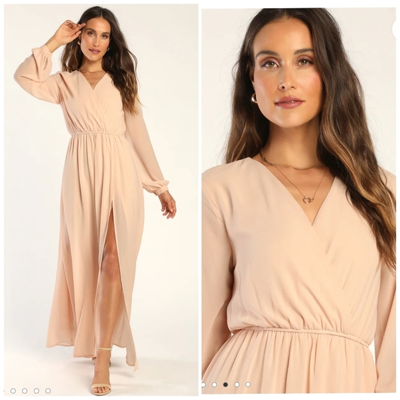Lulu's Wondrous Water Lilies Blush Maxi Dress - Picture 2 of 12